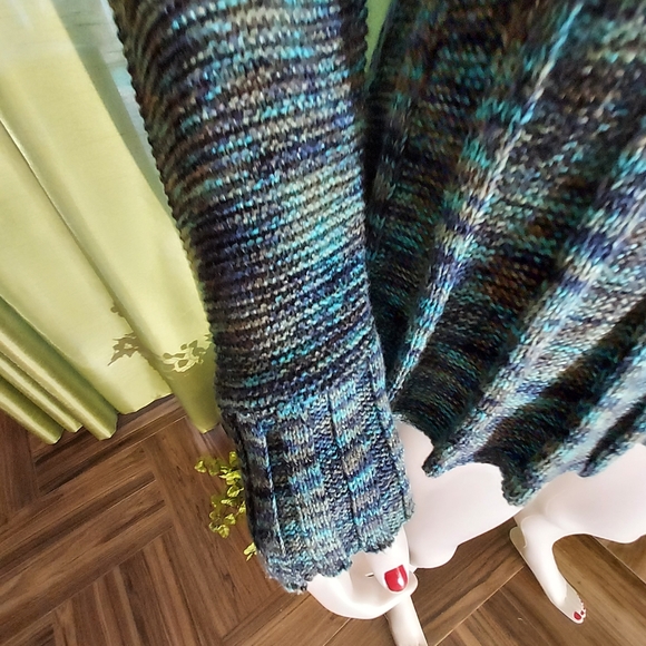 NIC & ZOE Cardigan in an earthy black, teal & green:  Size L - Picture 8 of 11